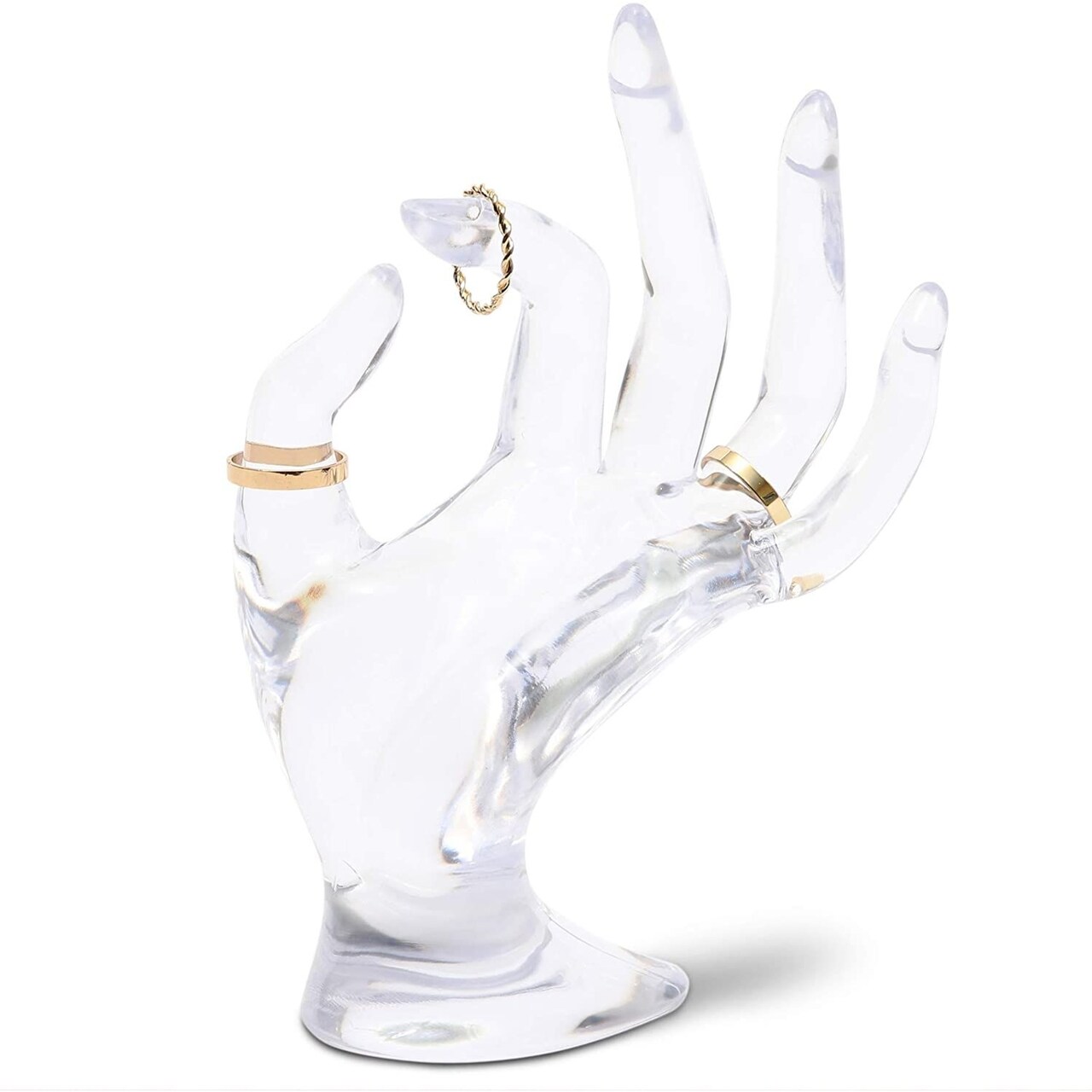 Clear Hand Shaped Ring Holder for Jewelry Display 6.3 Inches